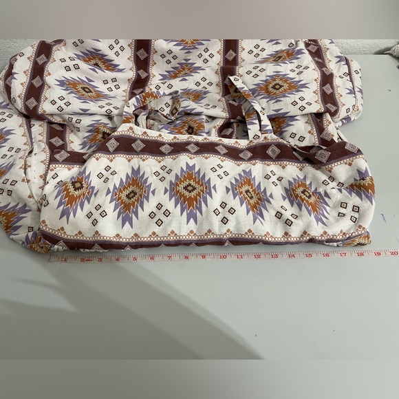 SONOMA Aztec Cami Midi Dress Size XL Linen Blend Adjustable Straps With Pockets - Picture 11 of 16